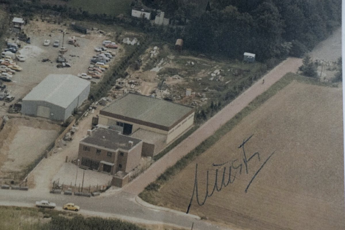 Historische Luftaufnahme des Scheulen-Betriebsgel&auml;ndes in Willich